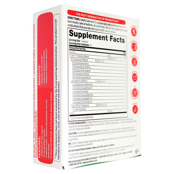 Probulin P-Pack Probiotic Capsules For Colon & Digestive Health, Pack of 10's - Easy Pharmacy LLC