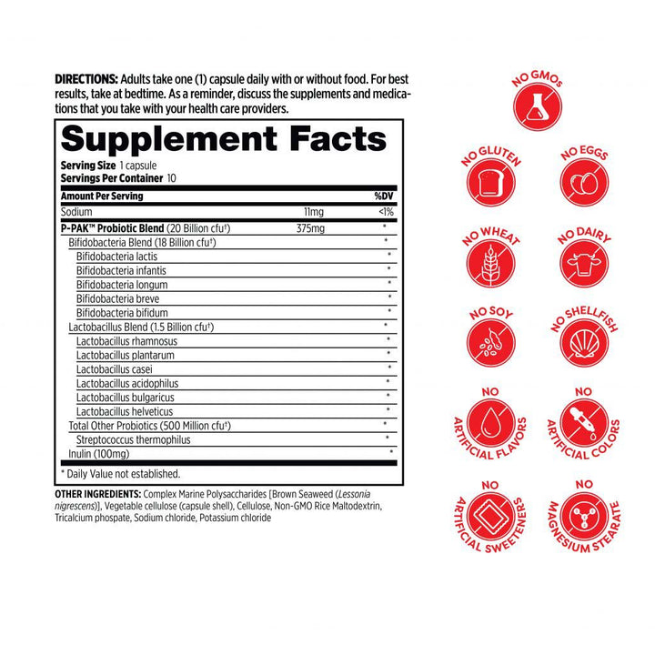 Probulin P-Pack Probiotic Capsules For Colon & Digestive Health, Pack of 10's - Easy Pharmacy LLC