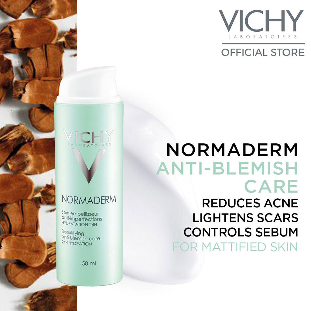Vichy Normaderm Beautifying Anti-Blemish Corrective Care 24 Hour Moisturiser Cream With Salicylic Acid 50ml - Easy Pharmacy LLC