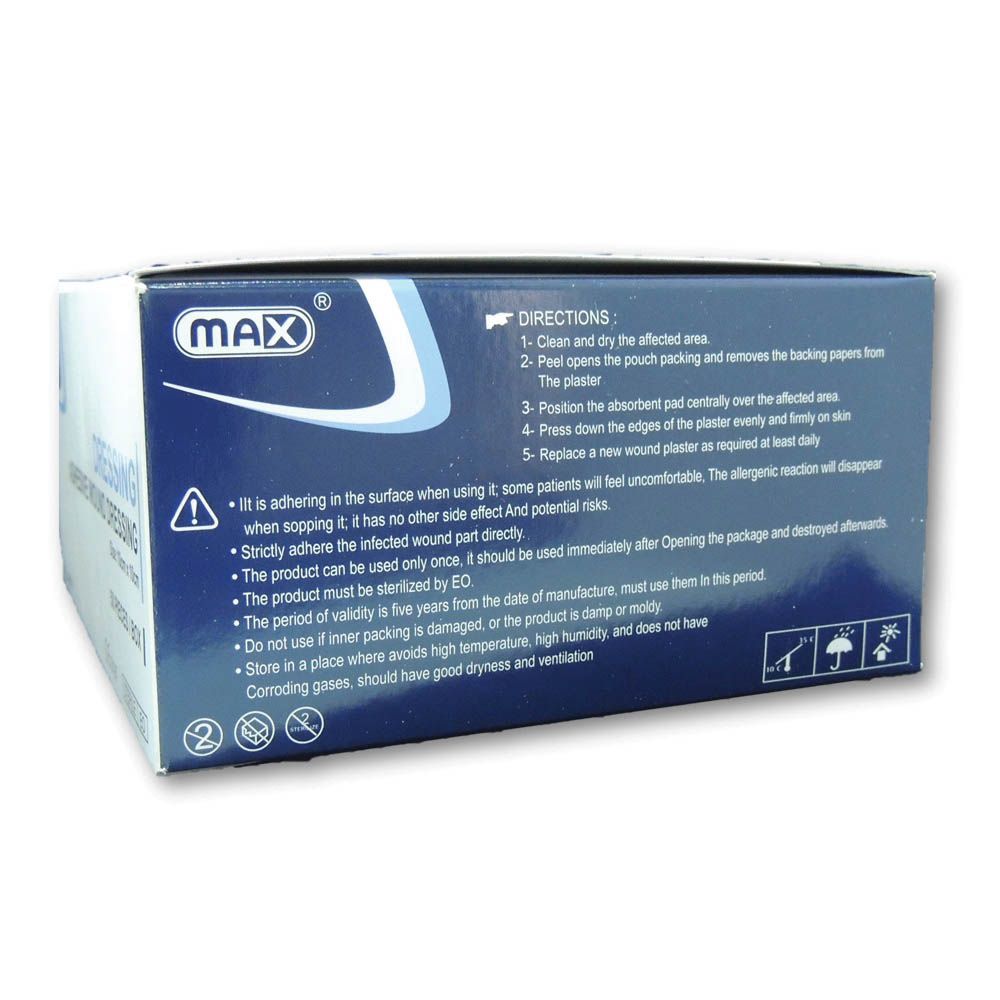 Max Adhesive Wound Dressing 10 cm x 10 cm 50's - Easy Pharmacy LLC