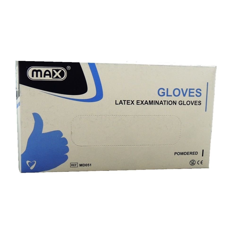 Max Latex Examination Powdered Gloves L 100's - Easy Pharmacy LLC