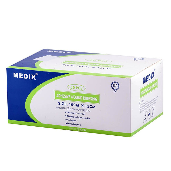 Medix Adhesive Wound Dressing 10 cm x 15 cm 50's - Easy Pharmacy LLC