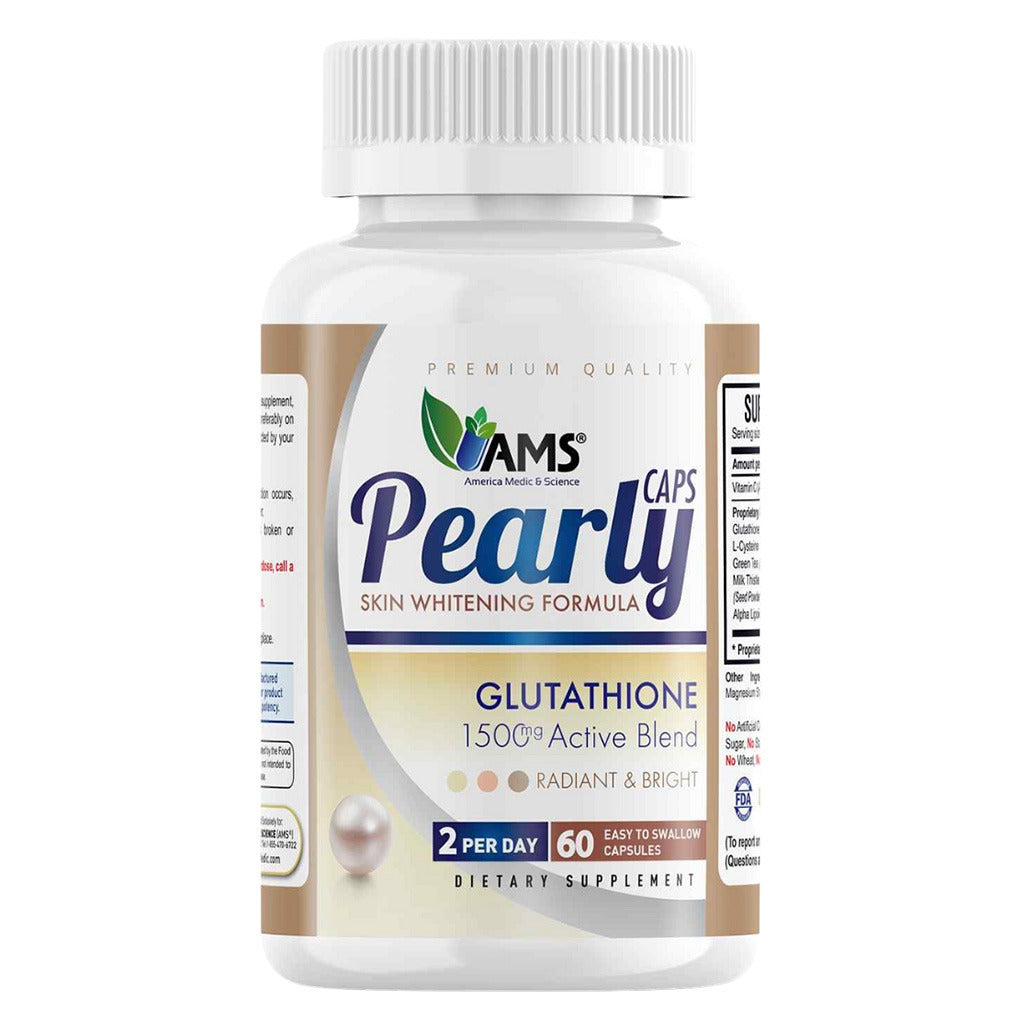 AMS Pearly Skin Whitening Glutathione Supplement Capsules For Radiant & Bright Skin, Pack of 60's - Easy Pharmacy LLC