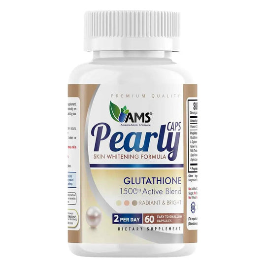 AMS Pearly Skin Glutathione Capsules – Daily Skin Wellness & Antioxidant Support Supplement, 60 Count