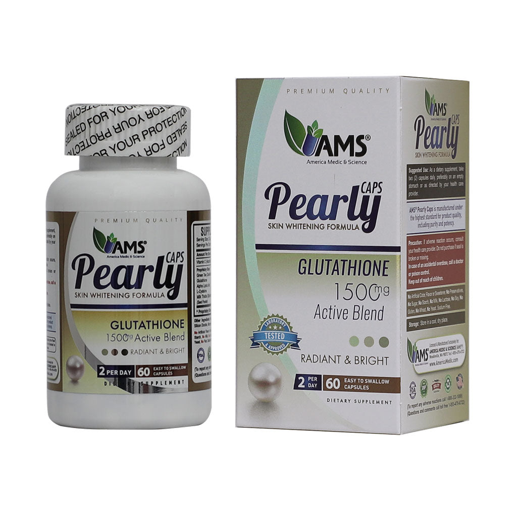 AMS Pearly Skin Whitening Glutathione Supplement Capsules For Radiant & Bright Skin, Pack of 60's - Easy Pharmacy LLC