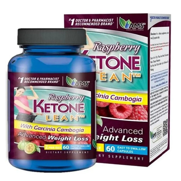 AMS Raspberry Ketone Lean Capsules with Garcinia Cambogia – Daily Wellness & Nutritional Support, 60 Count