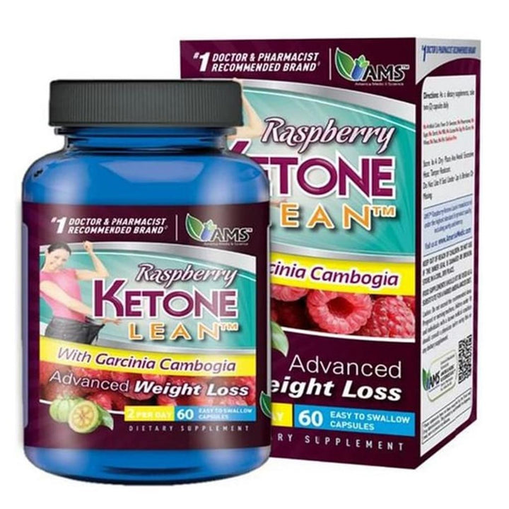 AMS Raspberry Ketone Lean Capsules, Weight Loss Supplement With Garcinia Cambogia, Pack of 60's - Easy Pharmacy LLC