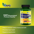 AMS Vitamin D3 10000 IU Softgels – Daily Bone & Wellness Support Supplement, 60 Count