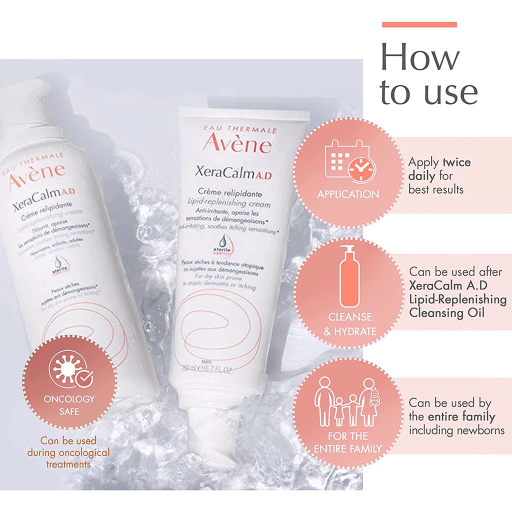 Avene Xeracalm Lipid Replenishing Anti Itch Skin Cream For Dry Skin Prone To Atopic Dermatitis & Itching 200ml - Easy Pharmacy LLC