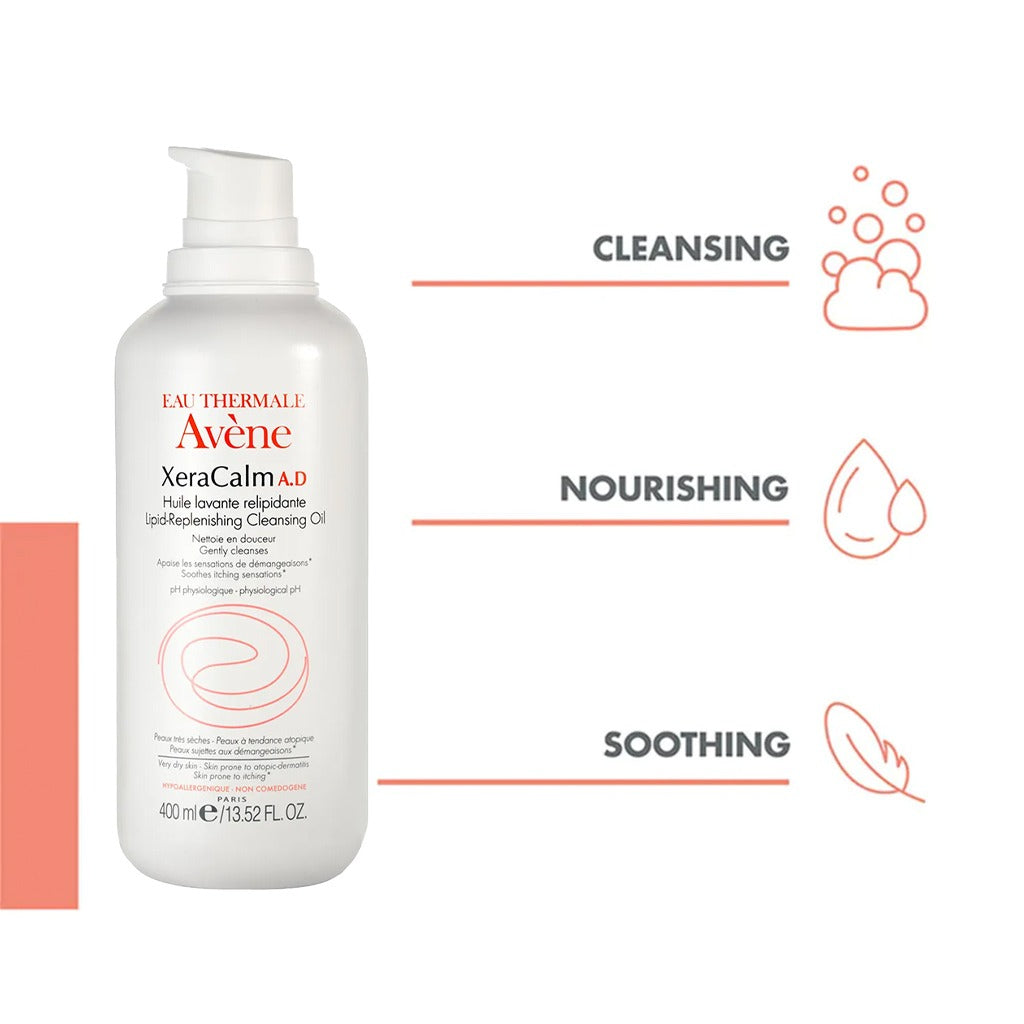 Avene Xeracalm Lipid Replenishing Cleansing Oil For Dry Skin Prone To Atopic Dermatitis & Itching 400ml - Easy Pharmacy LLC