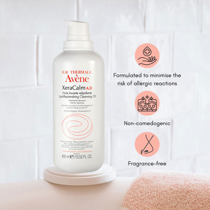 Avene Xeracalm Lipid Replenishing Cleansing Oil For Dry Skin Prone To Atopic Dermatitis & Itching 400ml - Easy Pharmacy LLC