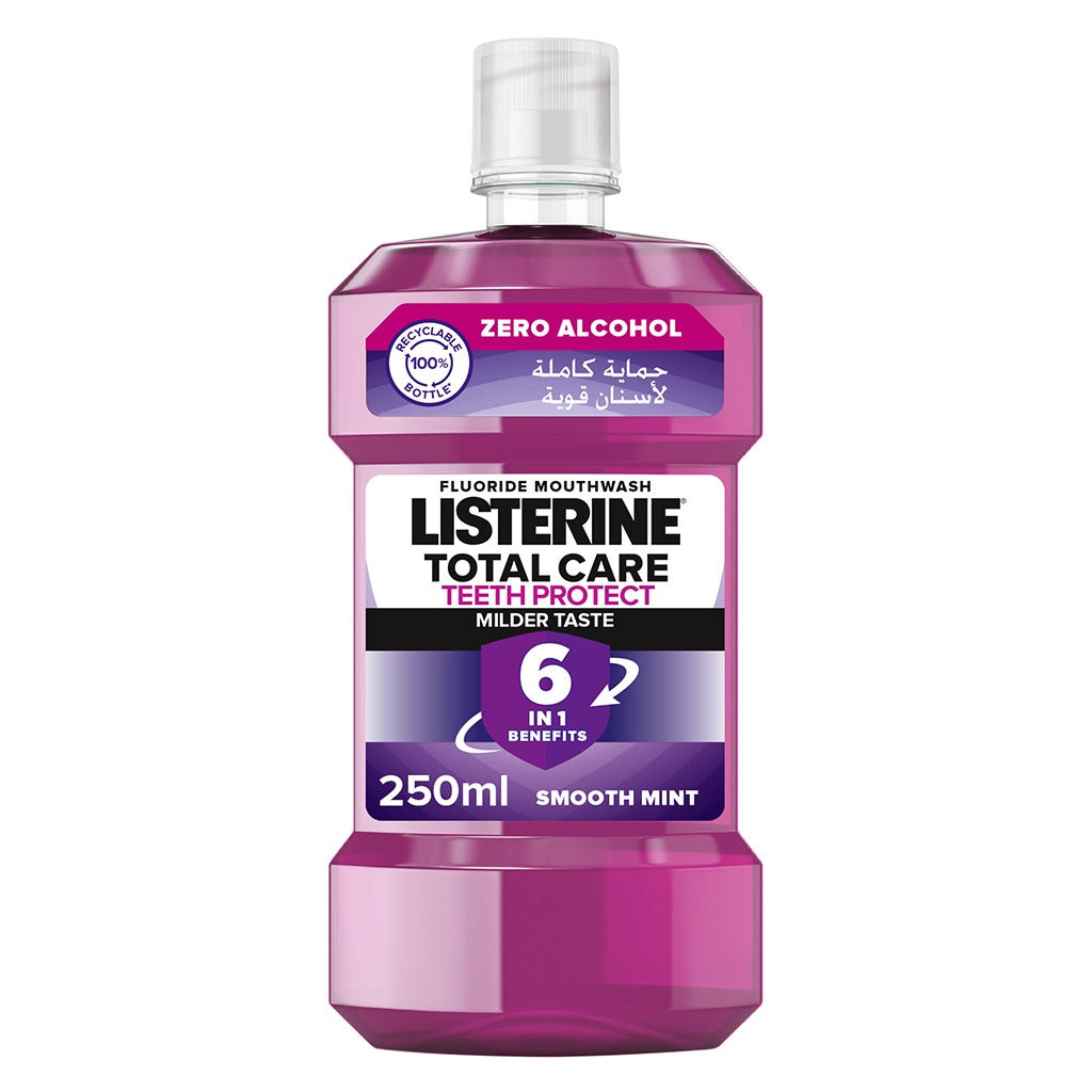 Listerine Total Care Teeth Protect Mild Taste Fluoride Mouthwash With Zero Alcohol 250ml - Easy Pharmacy LLC
