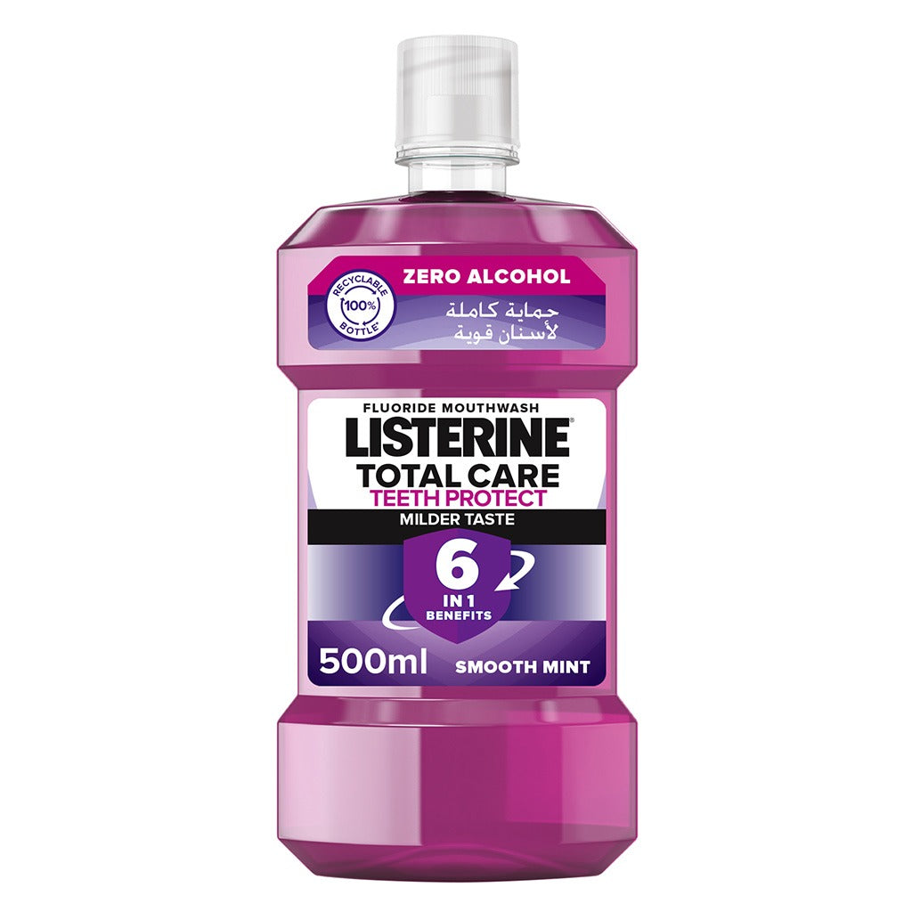 Listerine Total Care Teeth Protect Mild Taste Fluoride Mouthwash With Zero Alcohol 500ml - Easy Pharmacy LLC