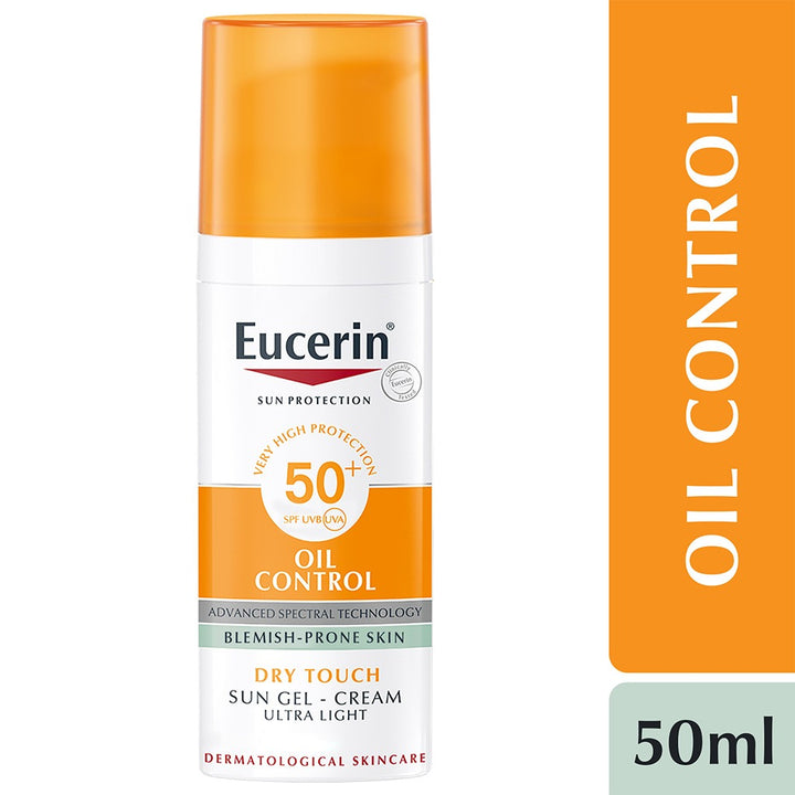 Eucerin Sun Oil Control SPF 50+ Sunscreen Gel Cream With Dry Touch & Anti-Shine Effect For Blemish Prone Skin 50ml - Easy Pharmacy LLC