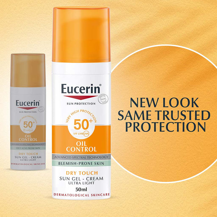 Eucerin Sun Oil Control SPF 50+ Sunscreen Gel Cream With Dry Touch & Anti-Shine Effect For Blemish Prone Skin 50ml - Easy Pharmacy LLC