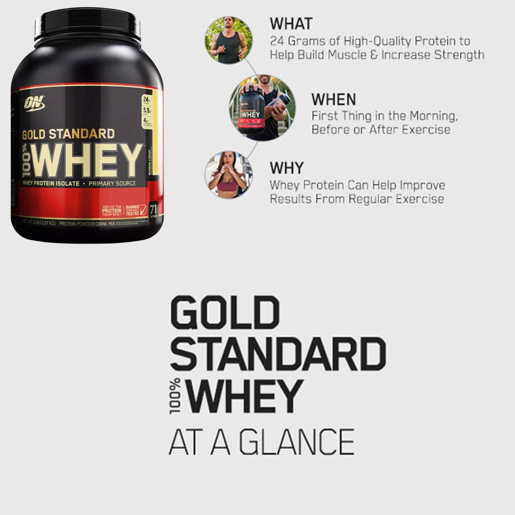 Optimum Nutrition Gold Standard 100% Whey Banana Cream 5lb - Easy Pharmacy LLC