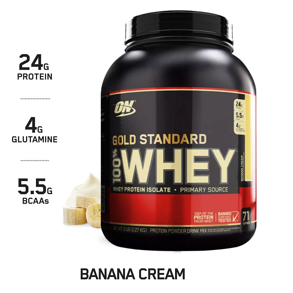 Optimum Nutrition Gold Standard 100% Whey Banana Cream 5lb - Easy Pharmacy LLC