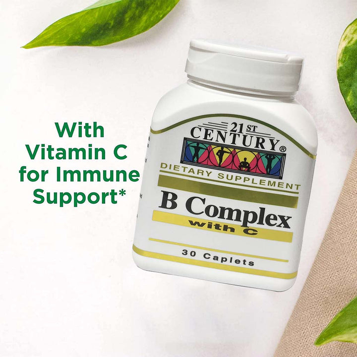 21st Century B Complex With Vitamin C Caplets For Energy & Immune Support, Pack of 30's - Easy Pharmacy LLC