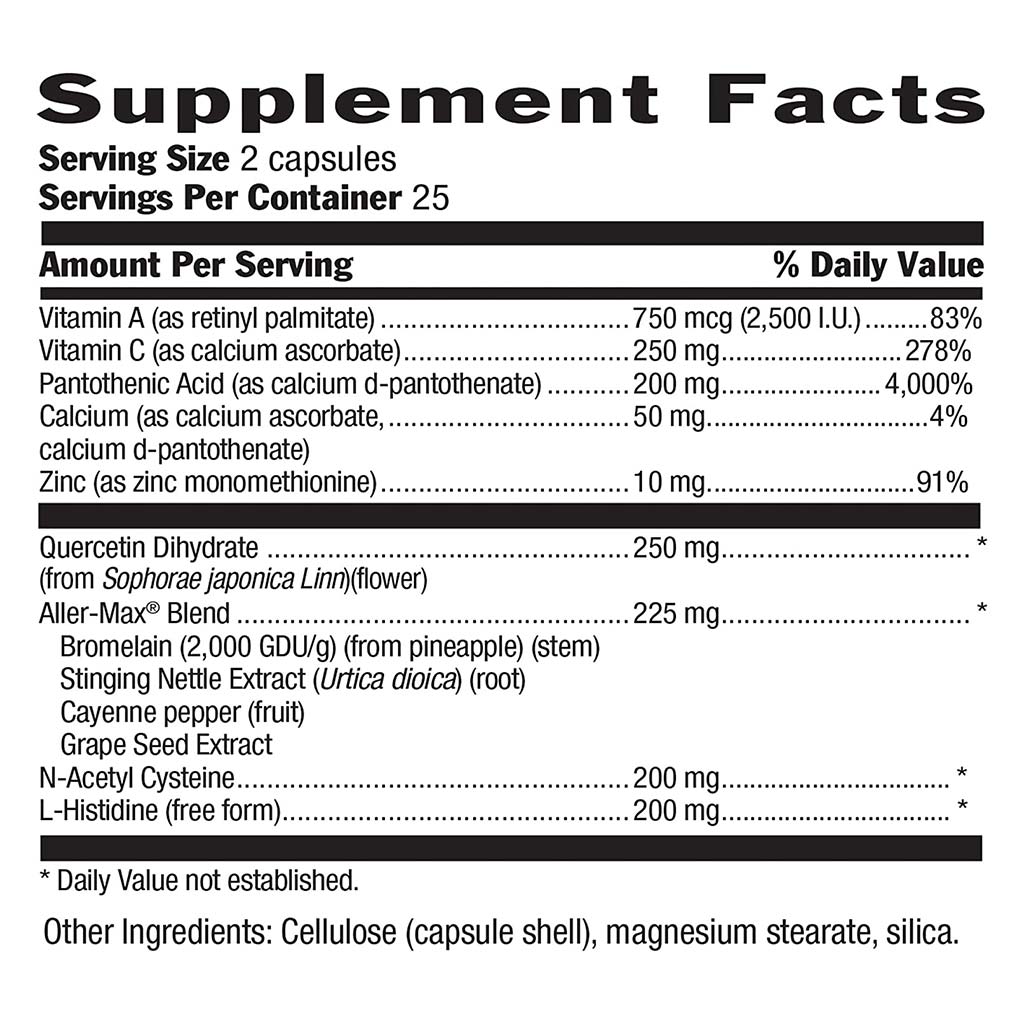 Country Life Aller-Max Vegetarian Capsule With Quercetin, Bromelain & Vitamin C, Pack of 50's - Easy Pharmacy LLC
