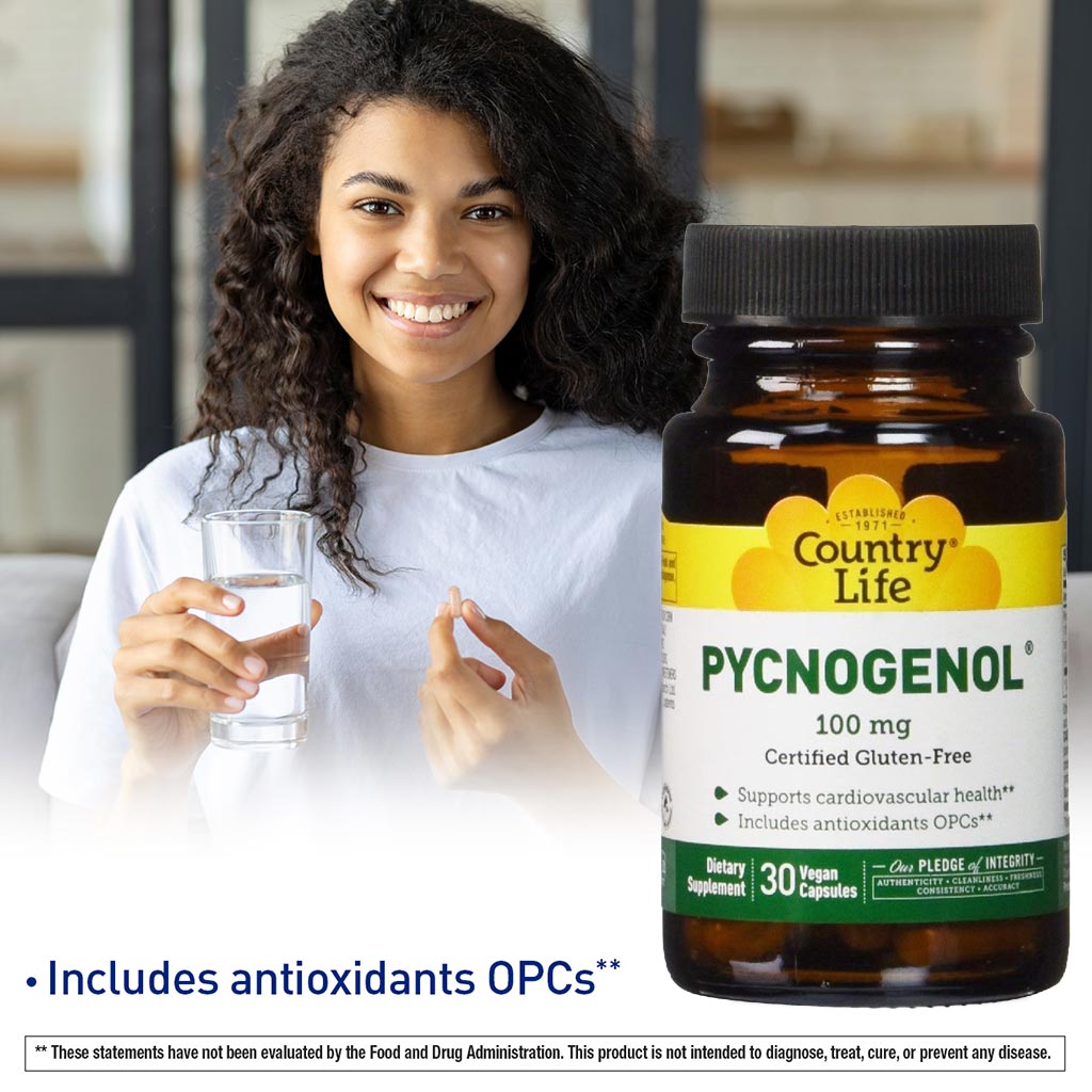 Country Life Pycnogenol 100mg Antioxidant Vegan Capsules, Pack of 30's - Easy Pharmacy LLC