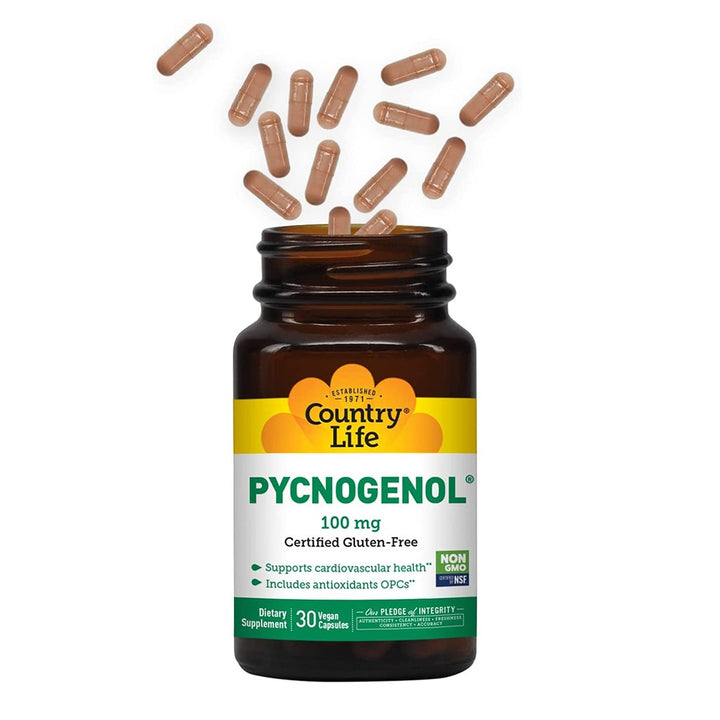 Country Life Pycnogenol 100mg Antioxidant Vegan Capsules, Pack of 30's - Easy Pharmacy LLC