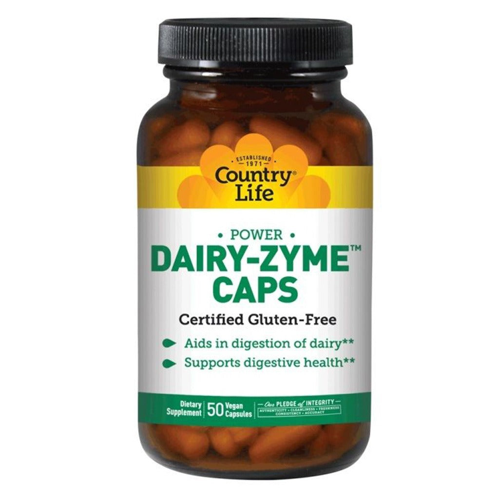 Country Life Power Dairy-Zyme Digestive Enzyme Supplement Capsules, Pack of 50 's - Easy Pharmacy LLC