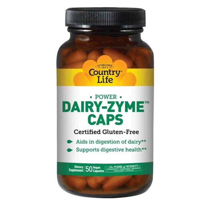 Country Life Power Dairy-Zyme Digestive Enzyme Supplement Capsules, Pack of 50 's - Easy Pharmacy LLC