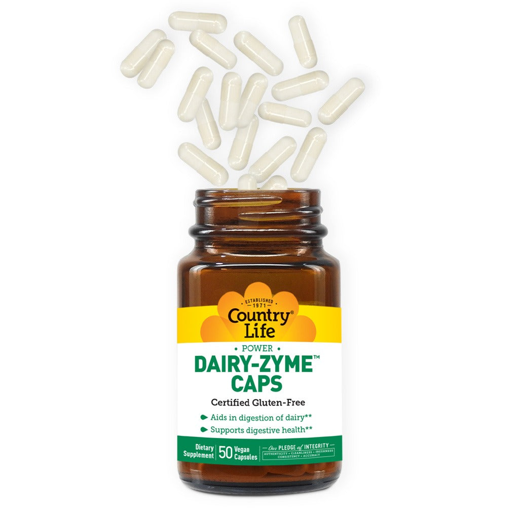 Country Life Power Dairy-Zyme Digestive Enzyme Supplement Capsules, Pack of 50 's - Easy Pharmacy LLC