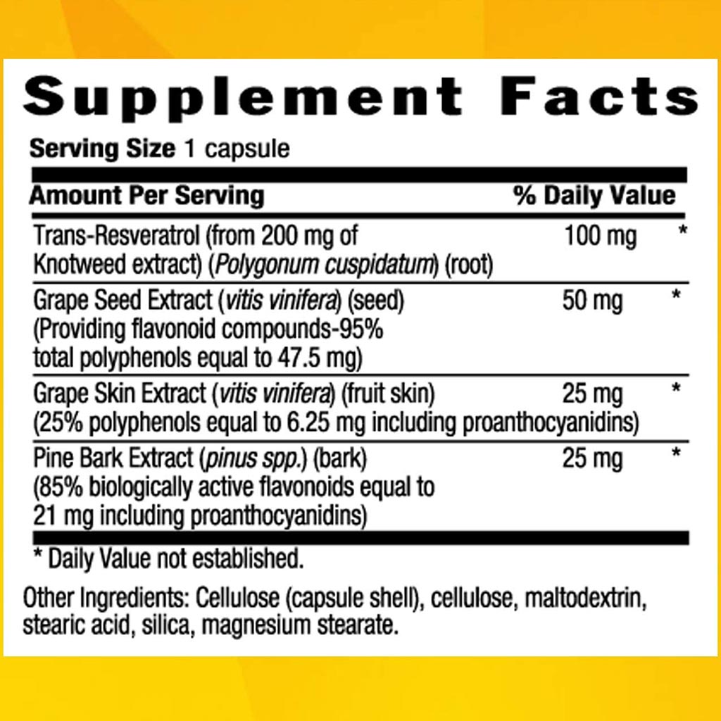 Country Life Resveratrol Plus Vegan Capsules For Heart Health, Pack of 60's - Easy Pharmacy LLC