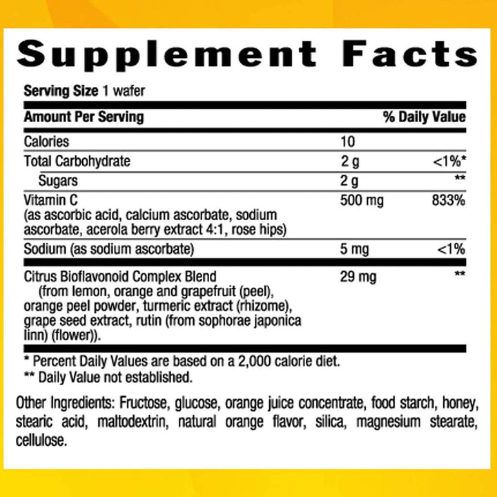 Country Life Antioxidant Vitamin C 500 mg Wafers For Immune Support, Pack of 90's - Easy Pharmacy LLC
