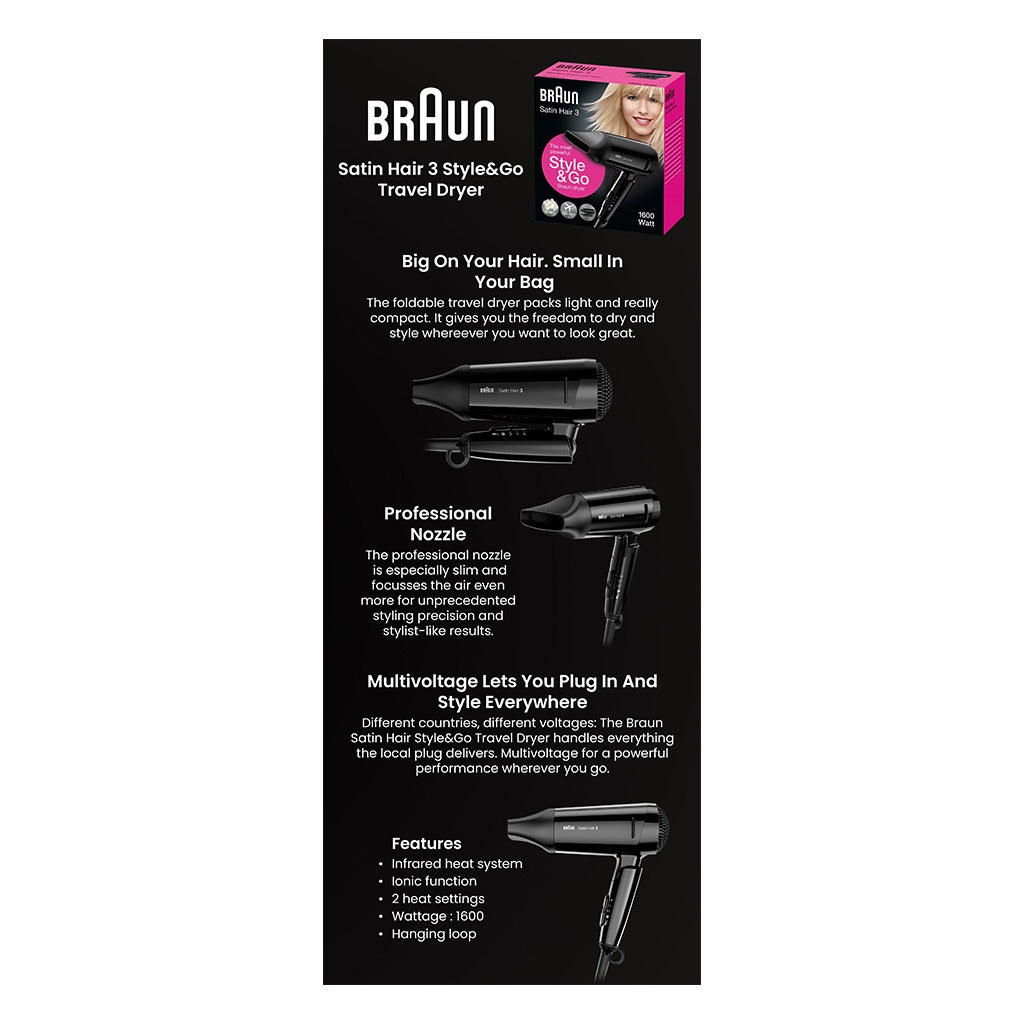 Braun Satin Hair 3 Dryer HD350 - Easy Pharmacy LLC