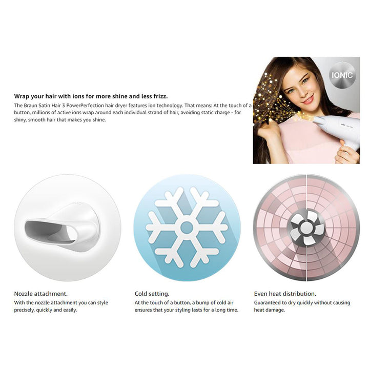 Braun Satin Hair 3 Dryer HD380 - Easy Pharmacy LLC