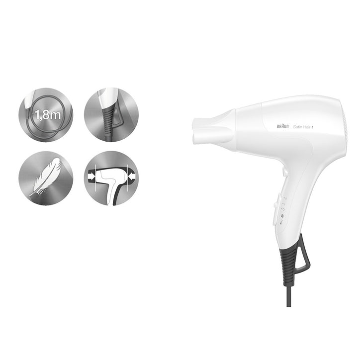 Braun Satin Hair 1 Hair Dryer HD180 - Easy Pharmacy LLC