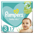 Pampers Baby-Dry Baby Diapers With Aloe Vera, Size 3, 6-10Kg, Pack of 17's