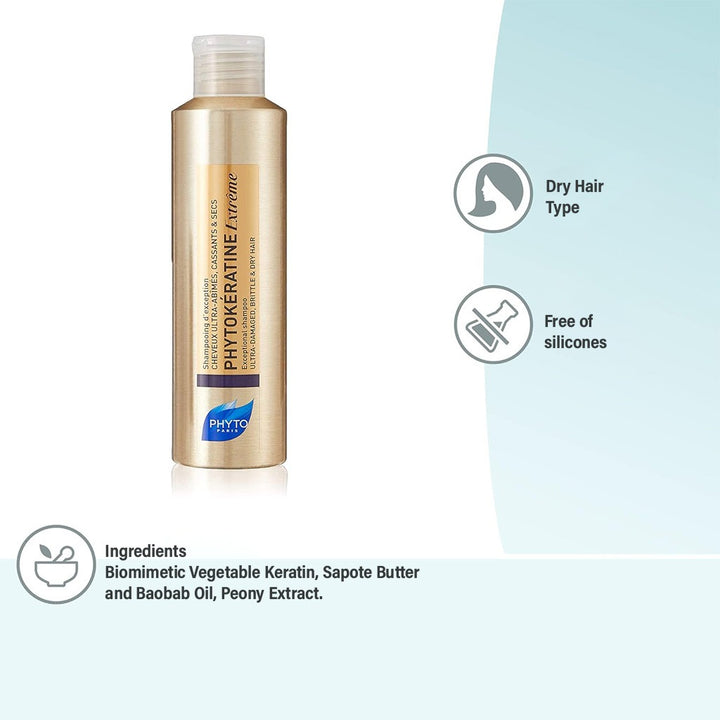 Phyto Phytokeratine Extreme Exceptional Shampoo For Damaged, Brittle & Dry Hair 200ml - Easy Pharmacy LLC