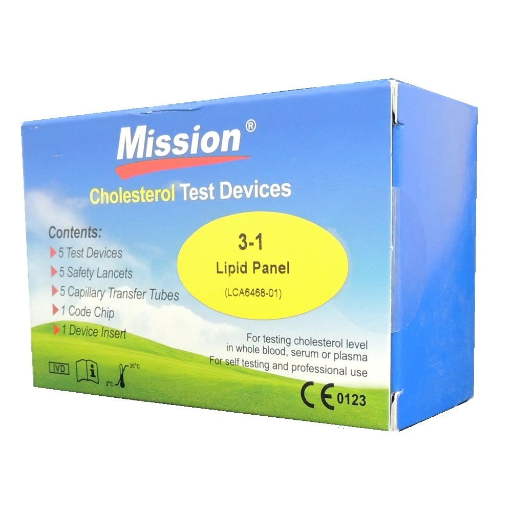 Mission Cholesterol Monitoring Test Strips, Pack of 5's - Easy Pharmacy LLC
