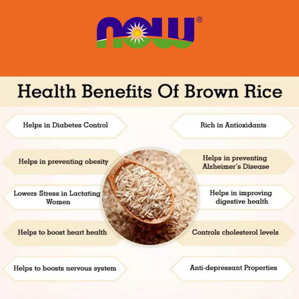 Now Long Grain Brown Rice Natural, Nutritious & Wholesome 908g - Easy Pharmacy LLC