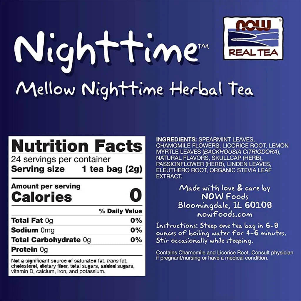 Now Night Time Herbal Tea For Soothing & Relaxing Sleep Support, Pack of 24's - Easy Pharmacy LLC