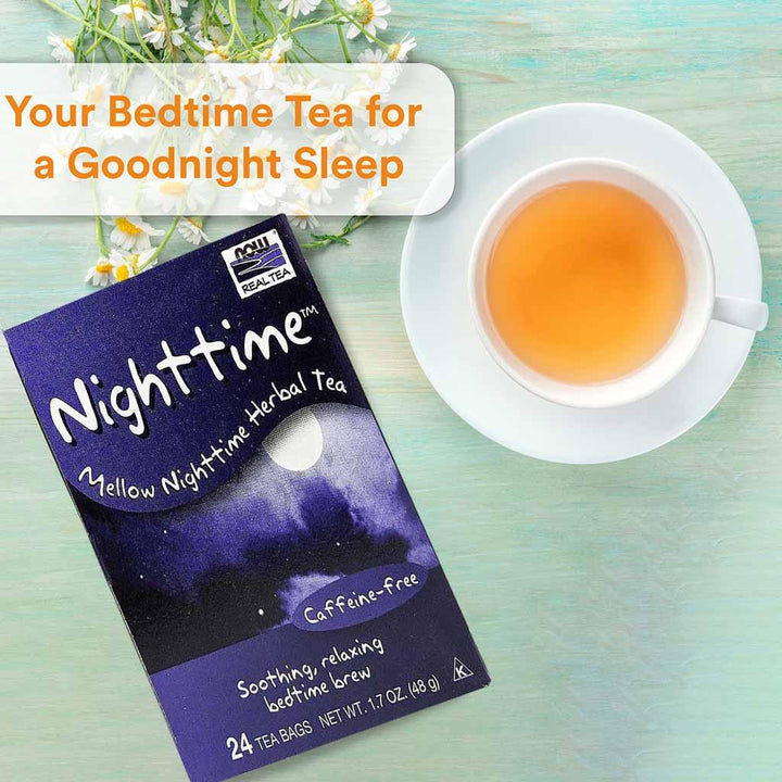 Now Night Time Herbal Tea For Soothing & Relaxing Sleep Support, Pack of 24's - Easy Pharmacy LLC
