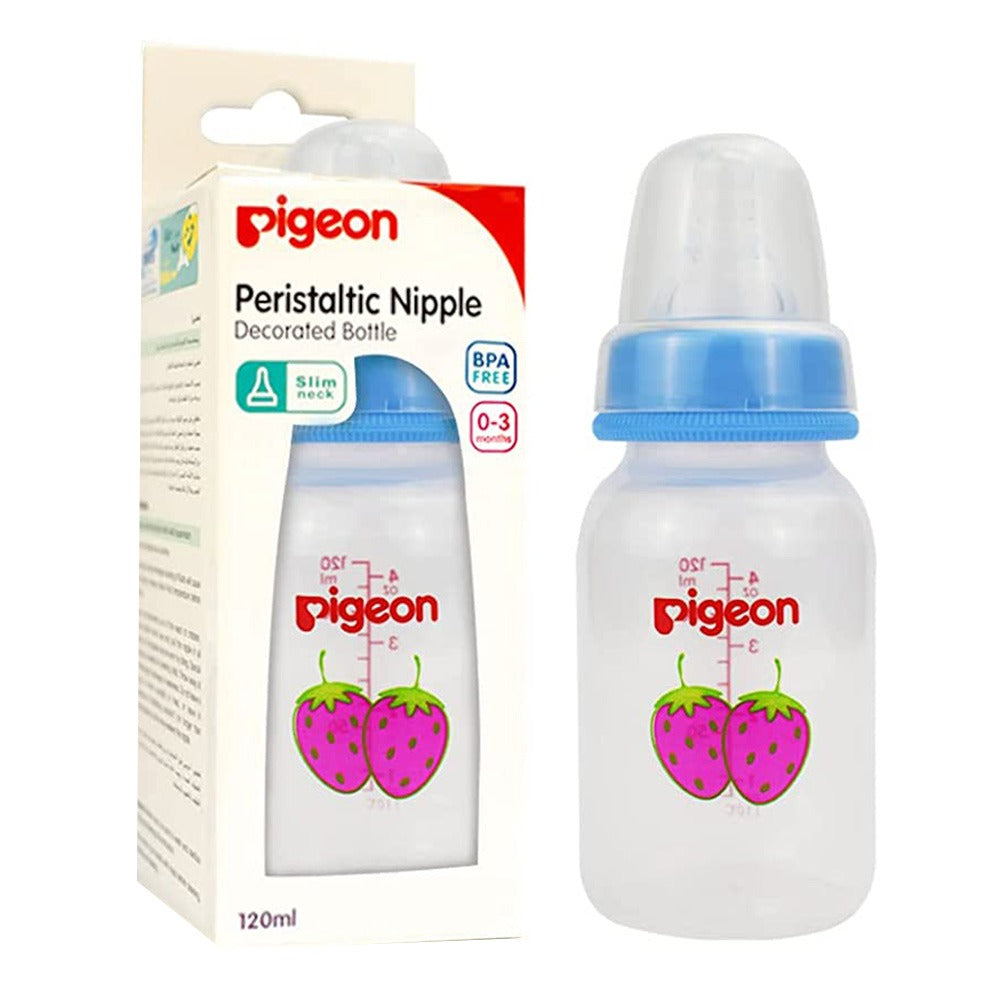 Pigeon Slim Neck Fruit Decorated Feeding Bottle 120 mL 00417 1's - Easy Pharmacy LLC