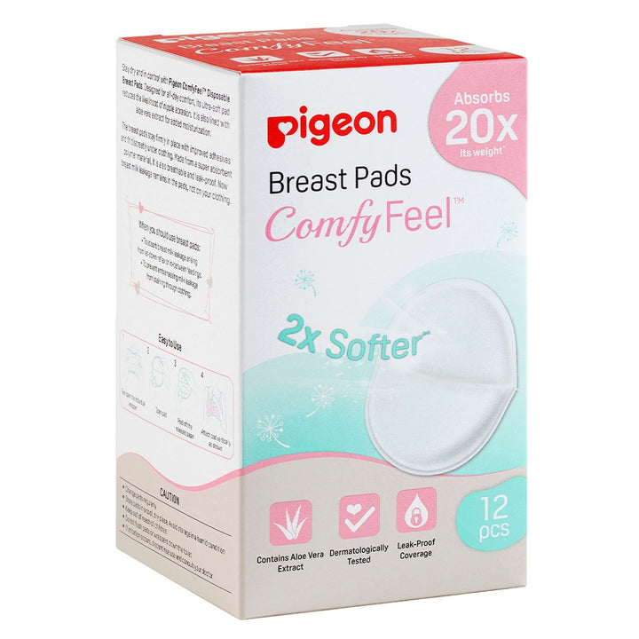 Pigeon Comfy Feel Breast Pads with Aloe Vera Extract, Pack of 12's - Easy Pharmacy LLC