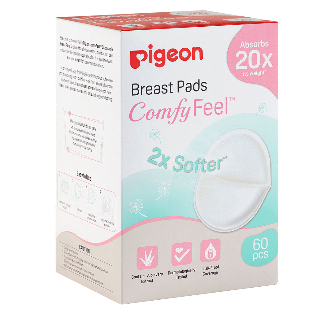 Pigeon Comfy Feel Breast Pads with Aloe Vera Extract, Pack of 60's - Easy Pharmacy LLC