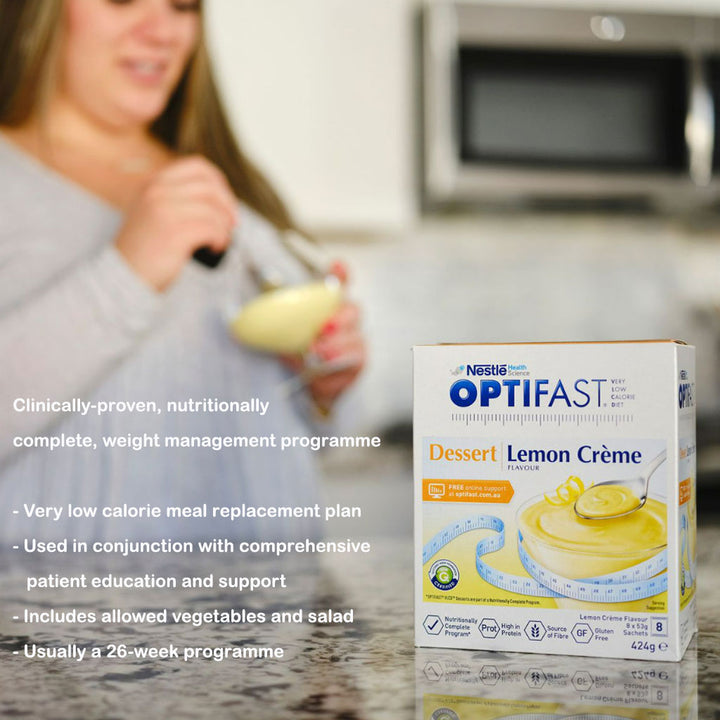 Nestle Optifast VLCD Dessert Lemon Crème Sachets 53 g 8's - Easy Pharmacy LLC