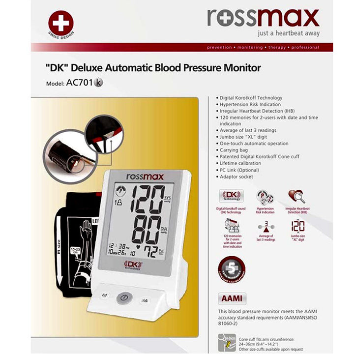 Rossmax AC701K Automatic Blood Pressure Monitor - Easy Pharmacy LLC