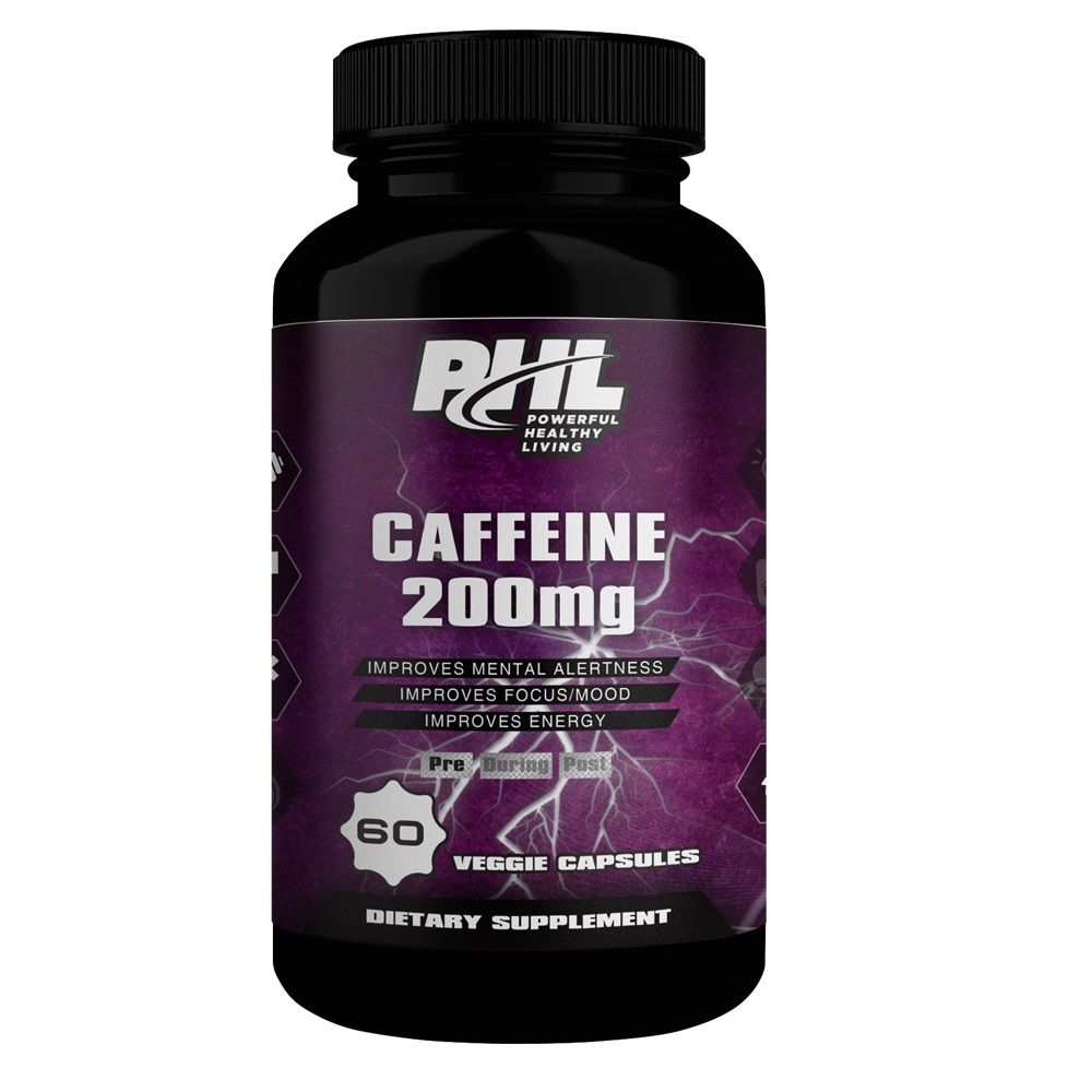 PHL Caffeine 200 mg Capsules 60's - Easy Pharmacy LLC