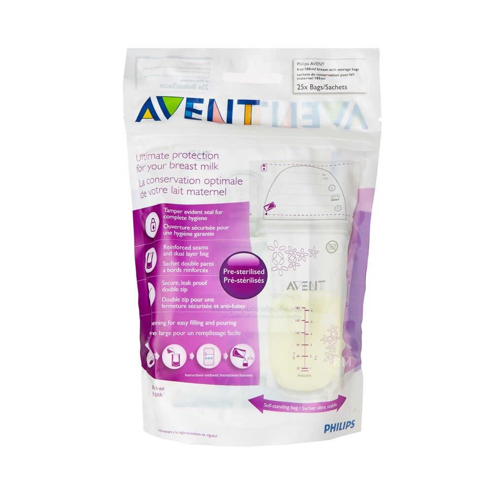 Philips Avent Breast Milk Storage Bags 180 mL 25's - Easy Pharmacy LLC