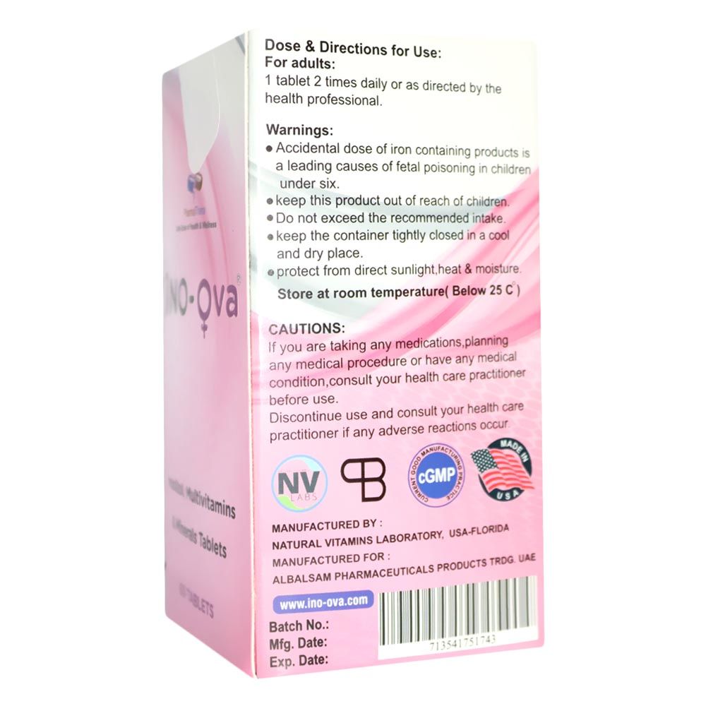 Ino-ova Inositol Tablets 60's - Easy Pharmacy LLC