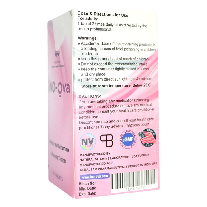 Ino-ova Inositol Tablets 60's - Easy Pharmacy LLC