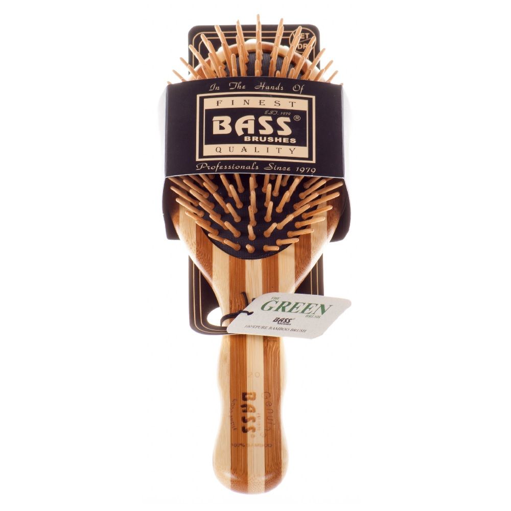 Bass Large Oval Wood Bristles Bamboo Striped Brush 16 - Easy Pharmacy LLC