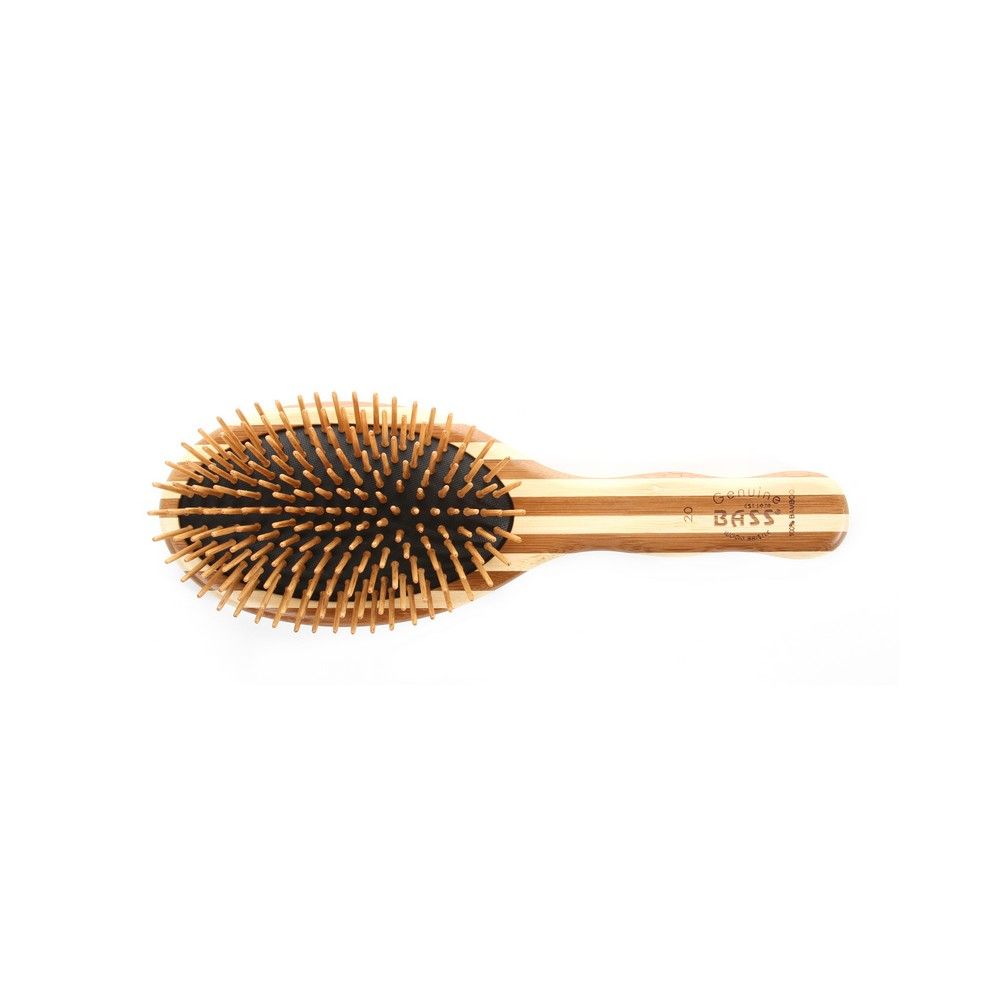 Bass Extra Large Oval Wood Bristles Bamboo Striped Brush 20 - Easy Pharmacy LLC